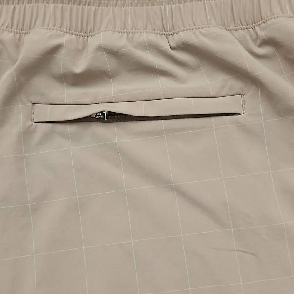 Athleta size 22 womens Brooklyn textured jogger lounge cream tan windowpane slit